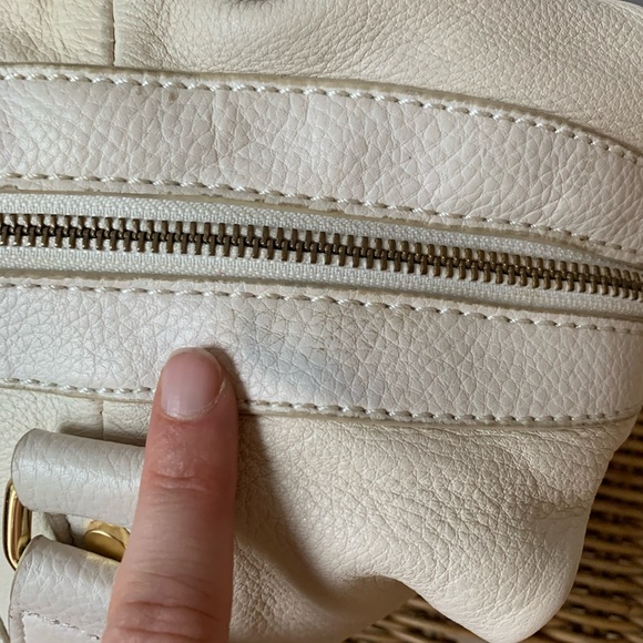 White leather slouch hobo purse - Picture 14 of 14